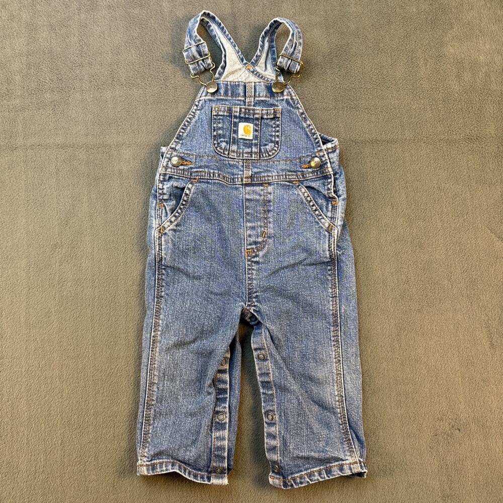 Carhartt Bib Overalls Blue Denim Baby Toddler Size 12M